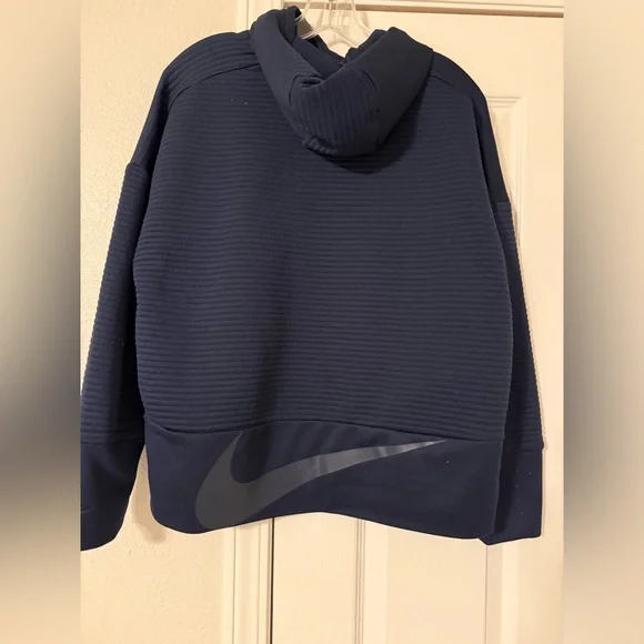 Nike Women's Dark Blue Ribbed Sweatshirt - Picture 2 of 3